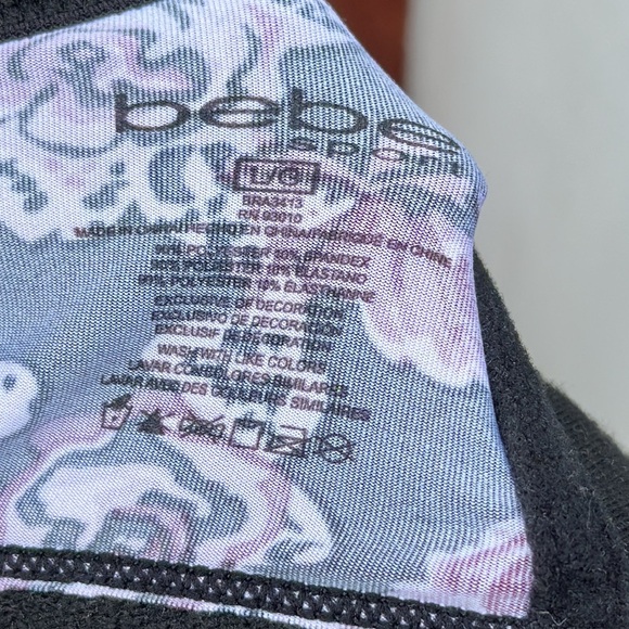 Bebe Black and Pink Floral Bra with Size M - Picture 5 of 5